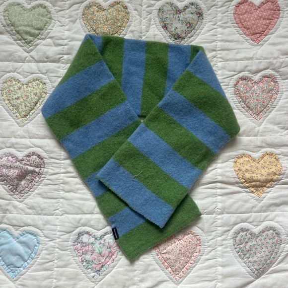 Abercrombie Y2K 2000’s Green Blue Striped Scarf Winter Accessories Bratz 42” - Picture 5 of 8